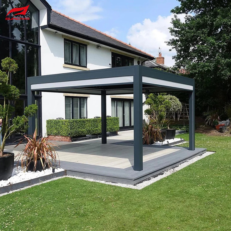 Retractable Function Aluminium Pergola in Black The Perfect Combination of Style and ...