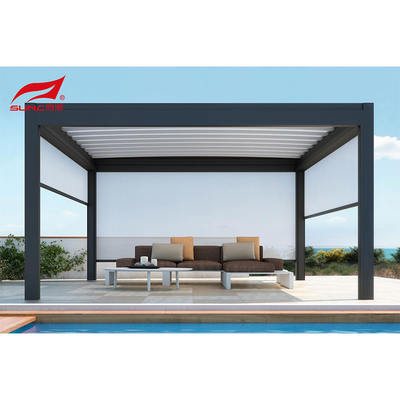 4 x 4m Manual Louvered Pergola Aluminium Waterproof For Outdoor Garden Building