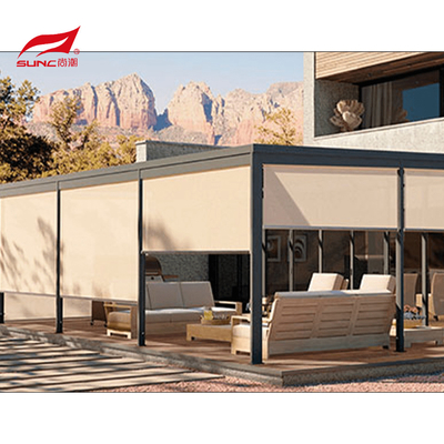 Motorized Outdoor Roller Blinds Zipscreen For Garden Shade Insect Resistance
