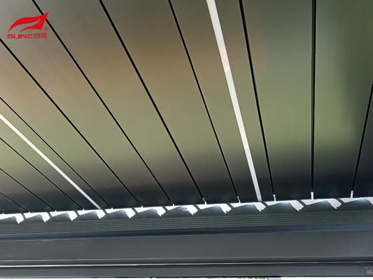 3x4m Motorized Aluminum Louvered Roof Led Light Rodent Proof Swimming Pool