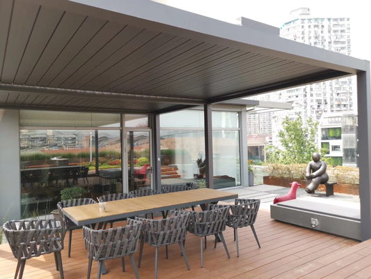 10 X 13 Ft Motorized Aluminum Waterproof Louvered Pergola Outdoor