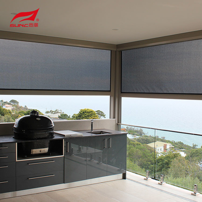Sunc Outdoor Electric Roller Blinds Waterproof Pvc Zip Screen Blinds For Patio