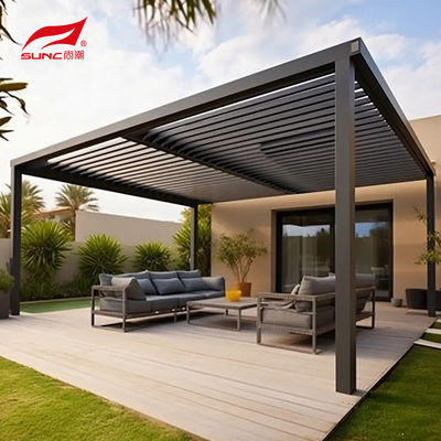 Customized Size Aluminum Retractable Pergola For Garden And Swimming Pool