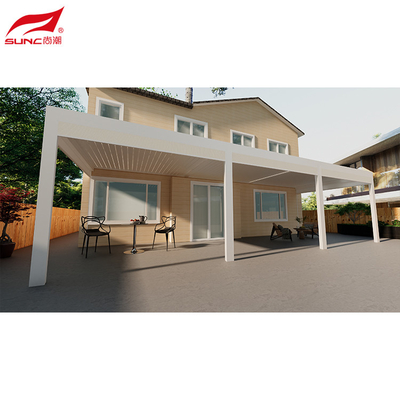 Remote Control Aluminum Pergola For Outdoor Spaces Waterproof Grey Aluminium Pergola