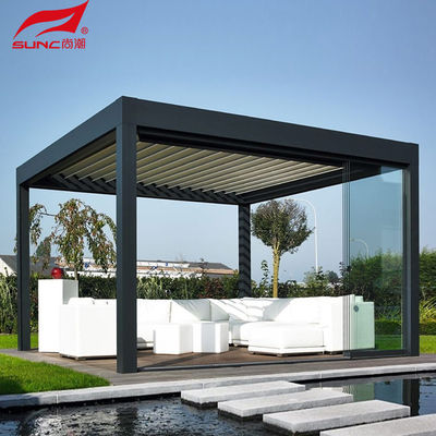 Smart Remote Controlled Aluminum Garden Pergola Waterproof Windproof Gazebo Outdoor/Freestanding