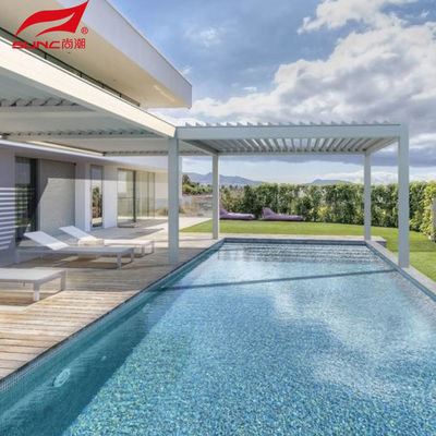 Smart Home Integration Aluminum Pergola Round Rod For Remote Controlled Swimming Pool And Garden