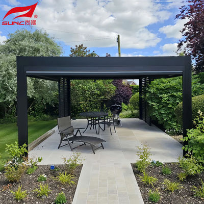 Waterproof Aluminum Retractable Pergola / Aluminium Perforated Panel With Remote Control