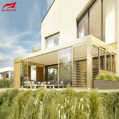 Bağımsız Motorlu Alüminyum Pergola Özel Boyut Su geçirmez