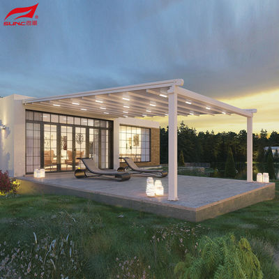 Katlanabilir çatımızla çok yönlü açık hava alanı, geri çekilebilir pergola ve LED ışığı