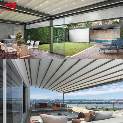 Kurulum Özgür duruşlu veya duvara monte edilebilir ayarlanabilir pergola PVC yelken bitirme ile