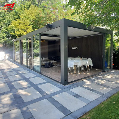 Customized Size 3x3m Motorized Aluminum Pergola with Waterproof Remote Control and Smart Home Integration