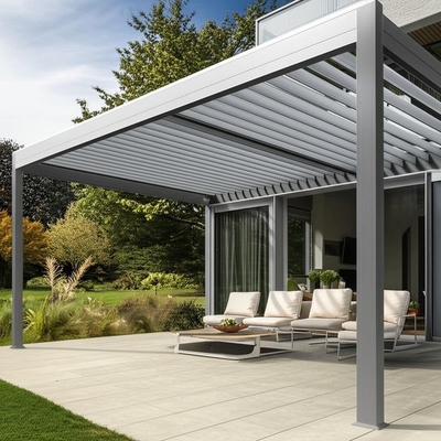 Enjoy the Convenience of Motorized Aluminum Pergola and Smart Home Integration for Your Outdoor Space