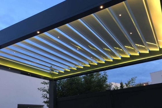 Blade 260mm Louvered Pergola System Free Design Witn Blinds Aluminum Adjustable