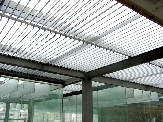 Aluminum Architectural Louvre Facade System Hollow Flat Louver Vertical Horizontal