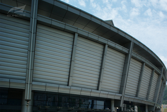 Aerofoil Aluminum Curtain Wall Louvers Facade Building Light Control Thickness 1.0~3.0mm