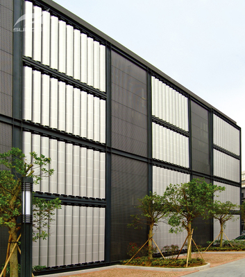 Residential Curtain Wall Louvers Remote Manual Control PVDF Coating Durable