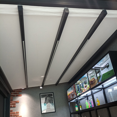 LED Yağmur Geçirmez PVC Geri Çekilebilir Çatı Pergola Uzaktan Kumandalı Gazebo Alüminyum Alaşımlı