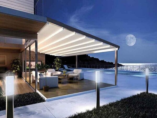 Garden Patio Gazebo Retractable Awning Motor Remote Control System Durable