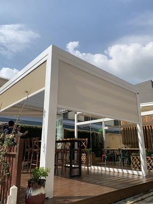 Aluminum Wind Resistant Outdoor Roller Blinds UV Proof With Gazebo Pergola