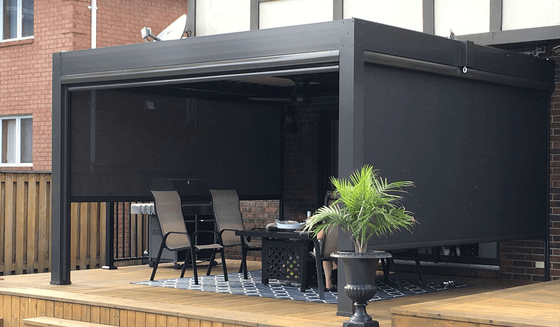 Balcony Motorized Roller Zip Screen Blinds Pvdf Surface Treatment