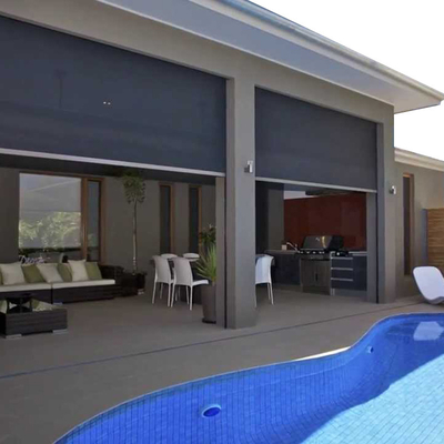 Modern Remote Control Waterproof Zip Track Outdoor Blinds For Home
