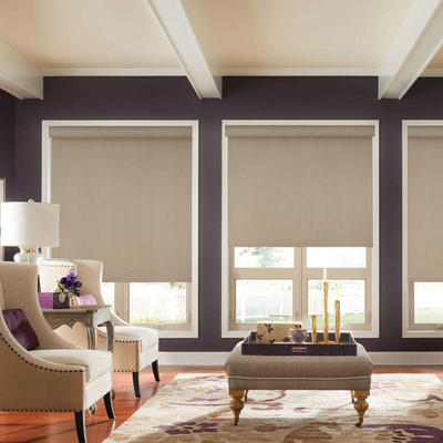 Electric Remote Control Indoor Window Blinds 100% Blackout Motorised Roller Blinds