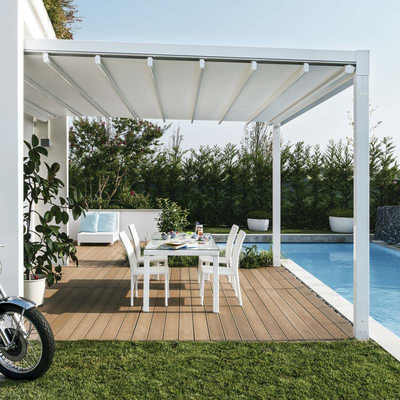 Private Residence Retractable Awning Automatic Shade Awnings 0.6mm Thickness Fabric