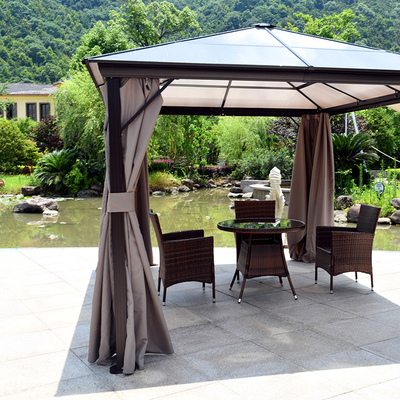 Solid 3*4 Aluminium Garden Polycarbonate Roof Gazebo