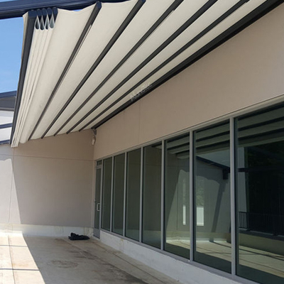 850gsm PVC Gazebo Dış Mekan Kumaş Geri Çekilebilir Çatı Pergola