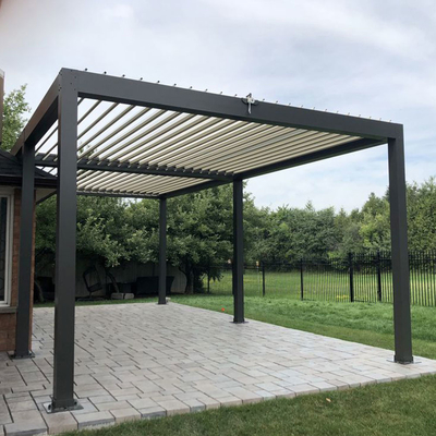 3.0mm Garden Aluminum Pergola Louvered Roof Waterproof Gazebo