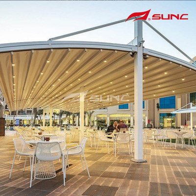 Alüminyum Çerçeve PVC Yelken Açılır Çatı Pergola Uzaktan Kumanda