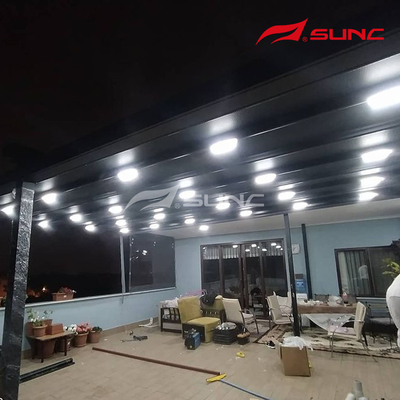 Customized Retractable Roof Pergola Motorized Operation For Wall Mounted Or Freestanding