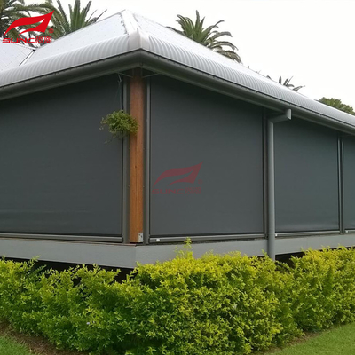 Rainproof and Waterproof Outdoor Zip Track Blinds with Adjustable Openness