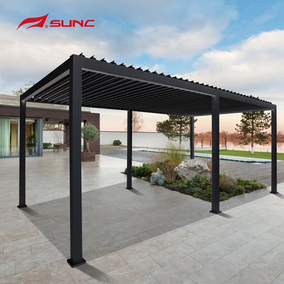 Waterproof Manual Aluminum Pergola Hardtop Garden Building Gazebo