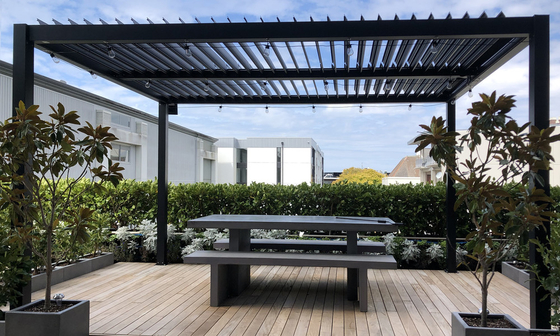 3x3m Outdoor Aluminium Manual Louvered Pergola Windproof Sun Protection