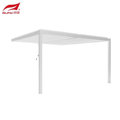 SUNC 3x3m Wall-mounted Aluminium Manual Louvered Pergola Outdoor Windproof Sun Protection