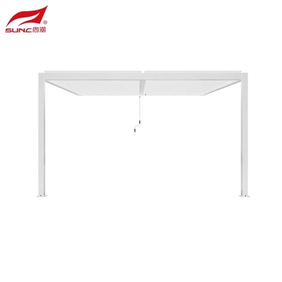 SUNC 3x3m White Wall-mounted Aluminium Manual Louvered Pergola Outdoor Windproof Waterproof