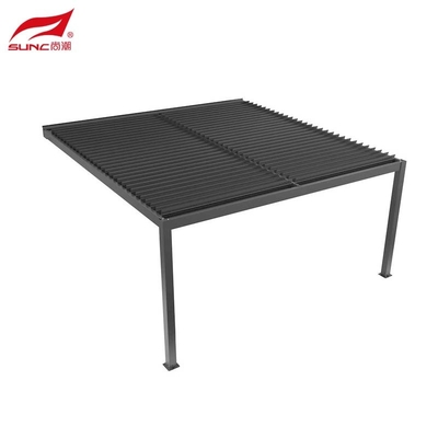 SUNC 4x4m 3x3m White Wall-mounted Aluminium Manual Louvered Pergola Outdoor Garden Building Windproof Waterproof