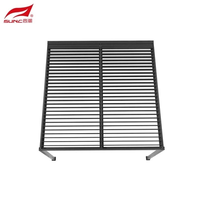 4x4m 4x3m Black Wall-mounted Aluminium Manual Louvered Pergola Outdoor Garden Building Gazebo