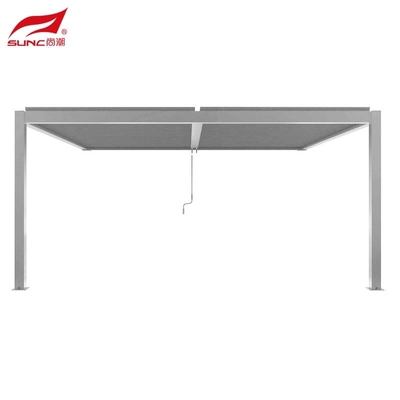 4x4m 4x3m 3x3m Wall-mounted Aluminium Manual Louvered Pergola Gery Outdoor Garden Building
