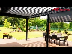 Aluminum pergola with ziptrack blinds