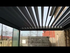 Aluminum pergola with sunshade curtains