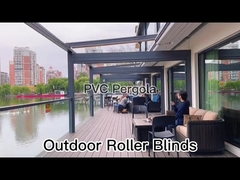 Motorized LED Lights PVC Retractable Pergola