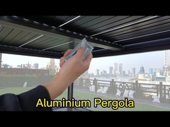 motorized louver aluminium pergola with foyr-side outdoor roller blinds