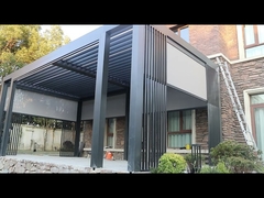 Outdoor Motorized Aluminium Pergola With Aluminium Shutter Outdoor Roller  Blinds