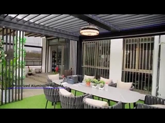 gemotoriseerde aluminiumpergola met RGB licht