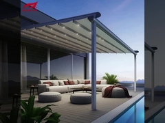 Vertrekbaar dak PVC-pergola voor restaurantontwerp
