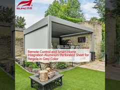 Afstandsbediening en integratie van slimme woning Aluminium geperforeerd plaat voor pergola in grijze kleur