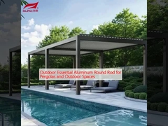 Buiten essentiële aluminium ronde staaf voor pergola's en buitenruimtes