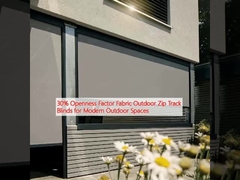 30% openheidsfactor Stof Buiten Zip Track blinds voor moderne buitenruimtes